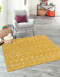 Yellow 5' 3 x 5' 3 Tribal Trellis Square Area Rug Geometric Southwestern Inspired Durable Carpet for Home Interior Design for Sale at Rug Engine