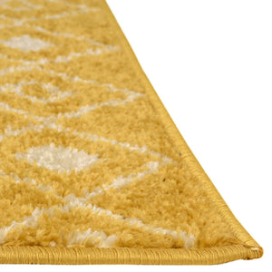 Yellow 6' x 6' Tribal Trellis Square Area Rug Geometric Southwestern Inspired Durable Carpet for Home Interior Design for Sale at Rug Engine