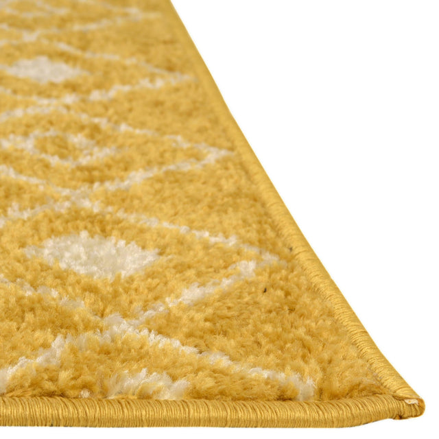 Yellow 10' x 10' Tribal Trellis Square Area Rug Geometric Southwestern Inspired Durable Carpet for Home Interior Design for Sale at Rug Engine