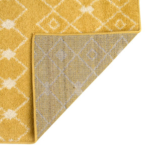 Yellow 10' x 10' Tribal Trellis Square Area Rug Geometric Southwestern Inspired Durable Carpet for Home Interior Design for Sale at Rug Engine