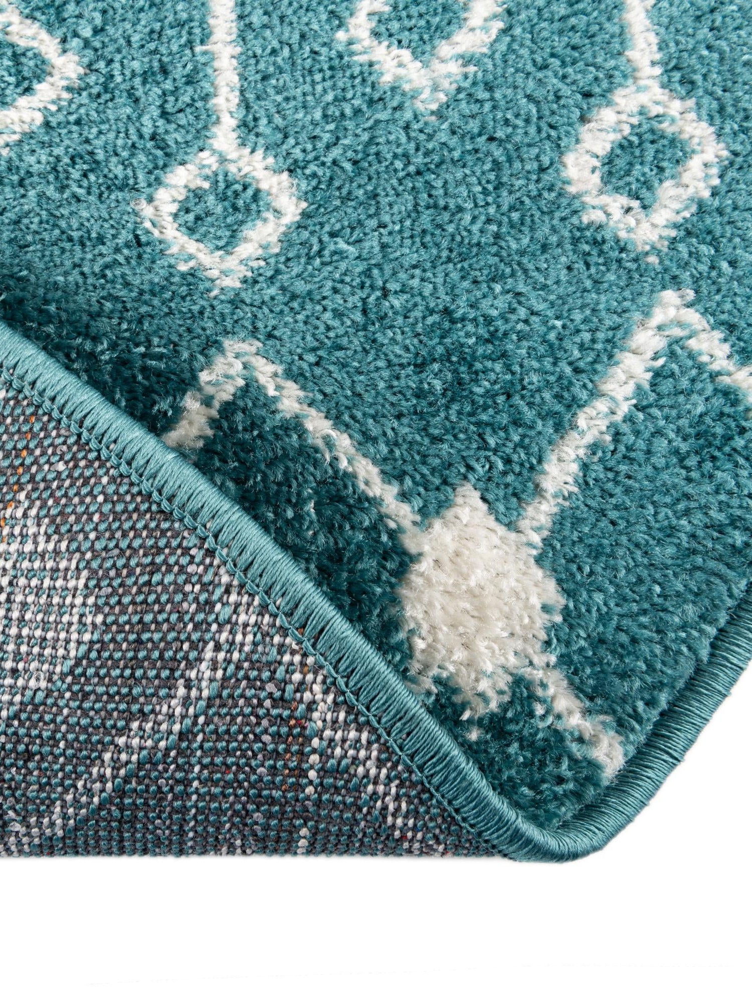 Turquoise 3' 3 x 3' 3 Tribal Trellis Round Area Rug Geometric Southwestern Inspired Durable Carpet for Home Interior Design for Sale at Rug Engine