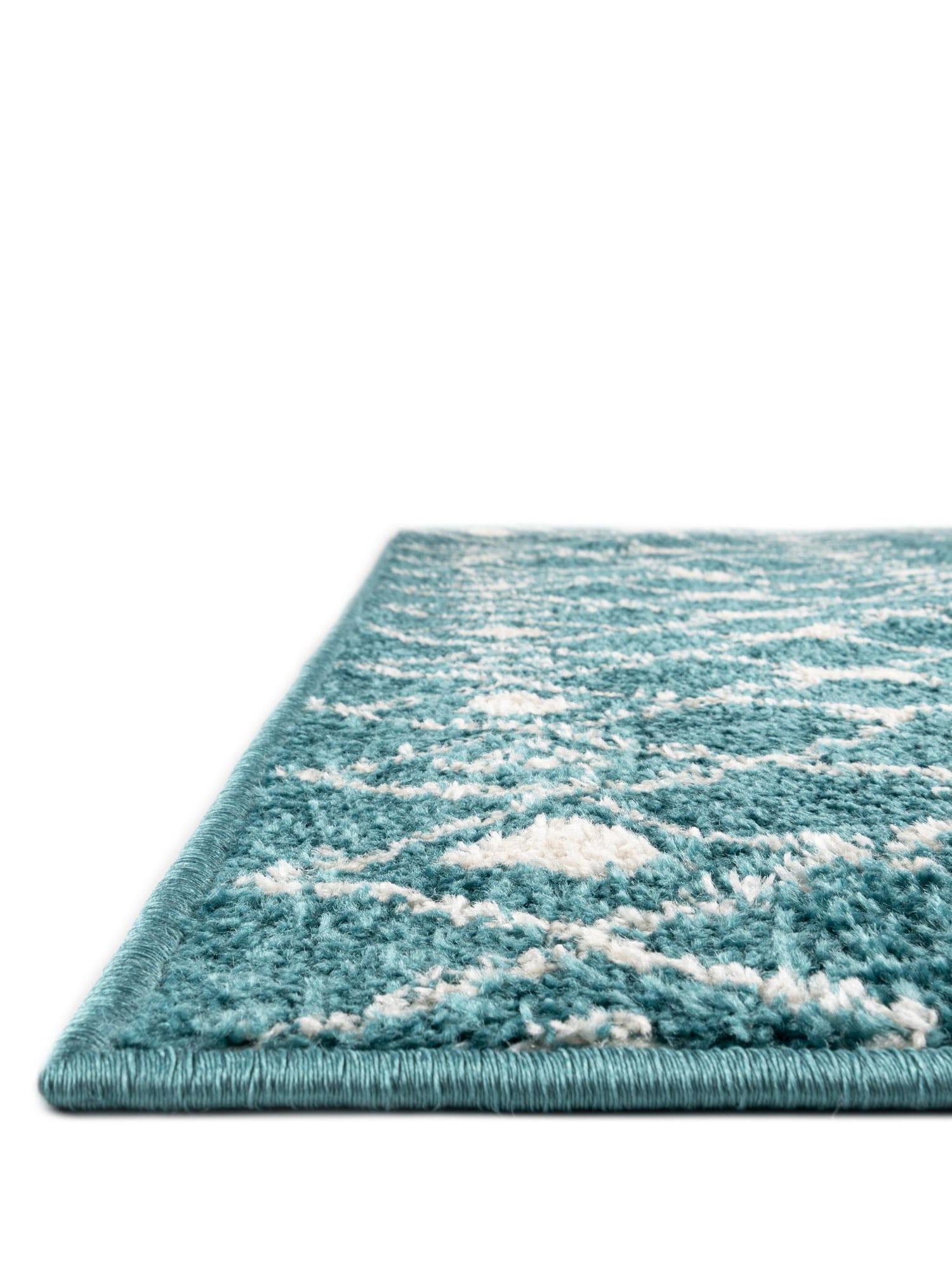 Turquoise 6' x 6' Tribal Trellis Square Area Rug Geometric Southwestern Inspired Durable Carpet for Home Interior Design for Sale at Rug Engine