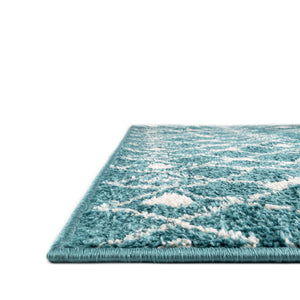 Turquoise 7' 10 x 7' 10 Tribal Trellis Square Area Rug Geometric Southwestern Inspired Durable Carpet for Home Interior Design for Sale at Rug Engine