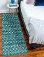 Turquoise 2' 7 x 10' Tribal Trellis Runner Area Rug Geometric Southwestern Inspired Durable Carpet for Home Interior Design for Sale at Rug Engine