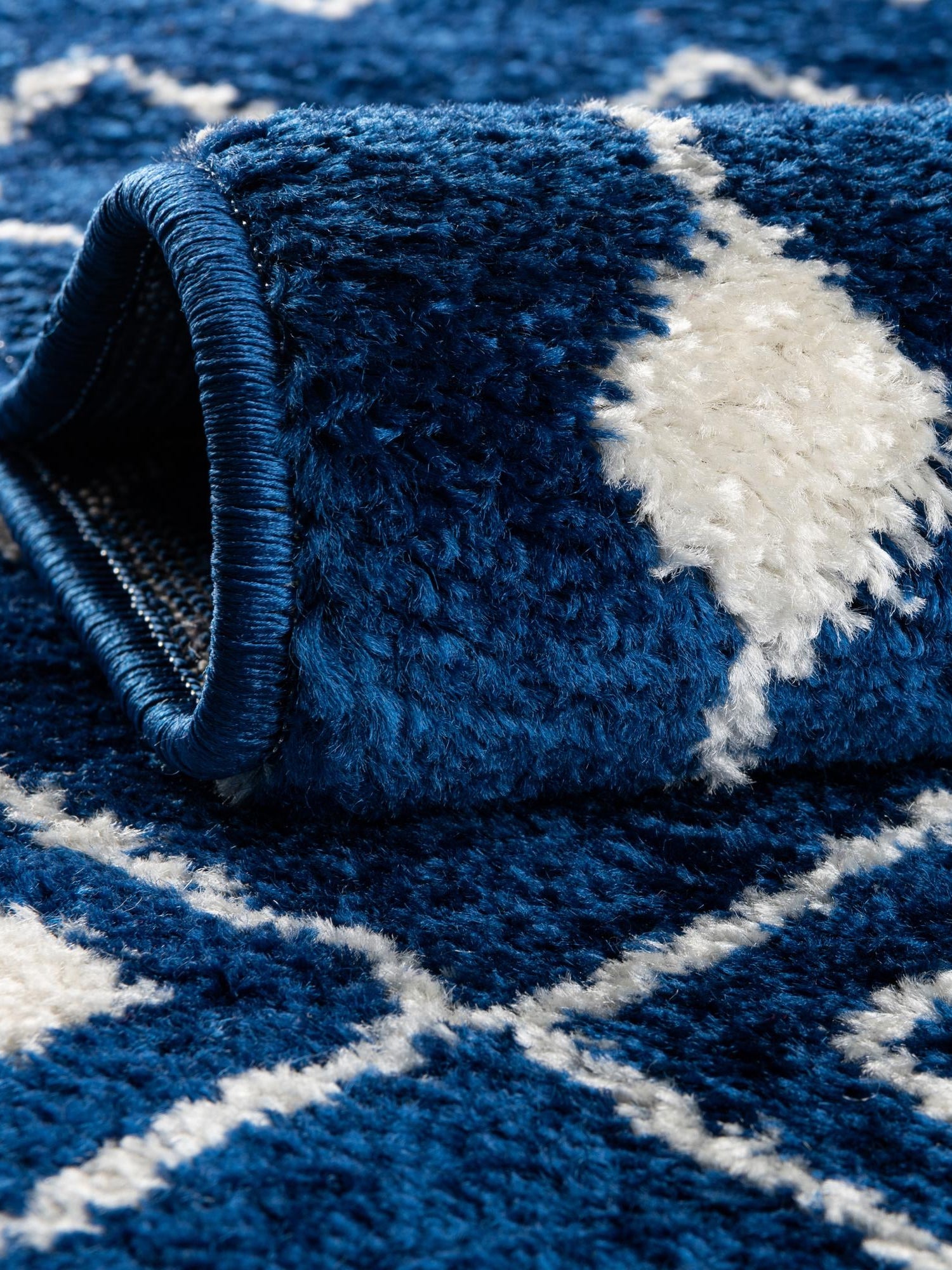 Navy and Teal 4' 1 x 4' 1 Tribal Trellis Square Area Rug Geometric Southwestern Inspired Durable Carpet for Home Interior Design for Sale at Rug Engine