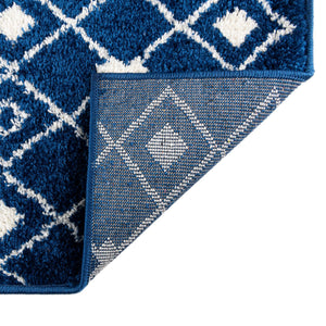 Navy and Teal 10' x 10' Tribal Trellis Square Area Rug Geometric Southwestern Inspired Durable Carpet for Home Interior Design for Sale at Rug Engine
