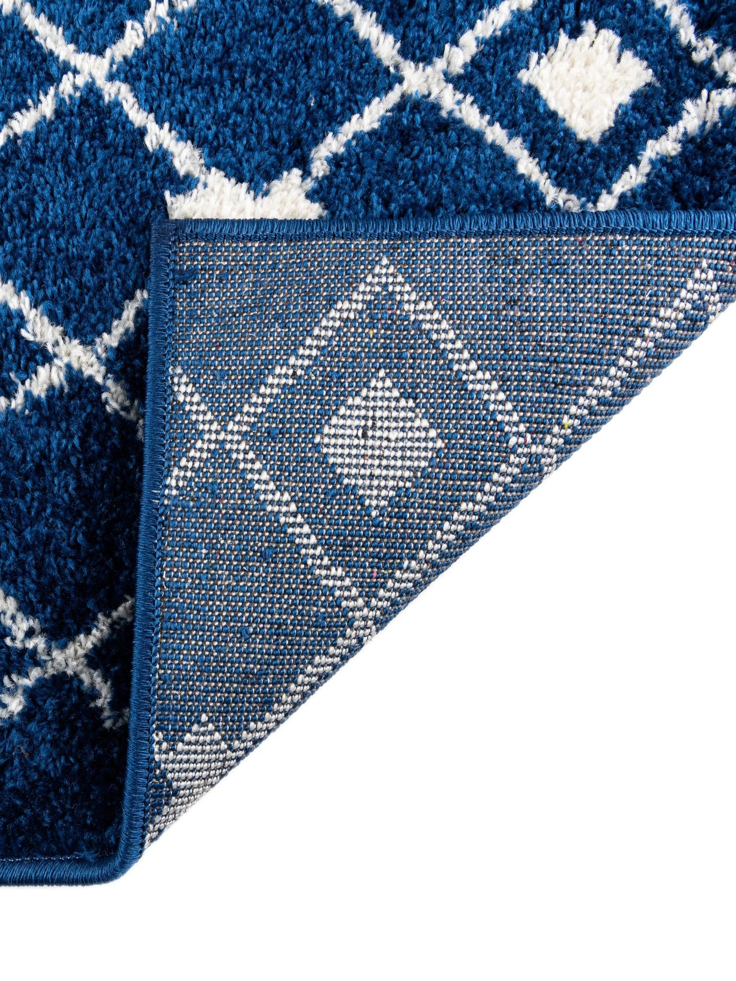 Navy and Teal 6' 1 x 6' 1 Tribal Trellis Square Area Rug Geometric Southwestern Inspired Durable Carpet for Home Interior Design for Sale at Rug Engine