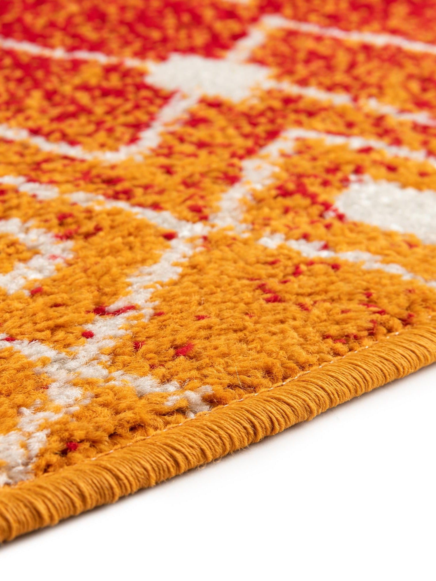 Orange and Red 10' x 10' Tribal Trellis Round Area Rug Geometric Southwestern Inspired Durable Carpet for Home Interior Design for Sale at Rug Engine