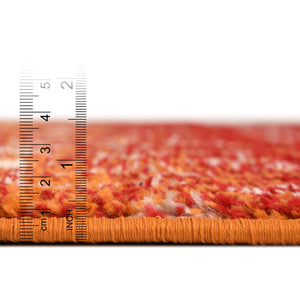 Orange and Red 4' x 4' Tribal Trellis Square Area Rug Geometric Southwestern Inspired Durable Carpet for Home Interior Design for Sale at Rug Engine