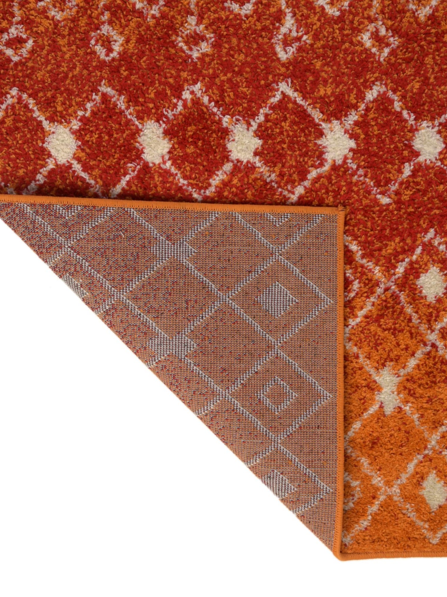 Orange and Red 5' 3 x 5' 3 Tribal Trellis Square Area Rug Geometric Southwestern Inspired Durable Carpet for Home Interior Design for Sale at Rug Engine