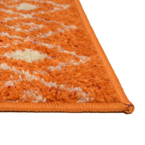 Orange and Red 3' 3 x 16' 5 Tribal Trellis Runner Area Rug Geometric Southwestern Inspired Durable Carpet for Home Interior Design for Sale at Rug Engine