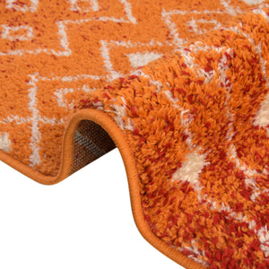 Orange and Red 3' 3 x 16' 5 Tribal Trellis Runner Area Rug Geometric Southwestern Inspired Durable Carpet for Home Interior Design for Sale at Rug Engine