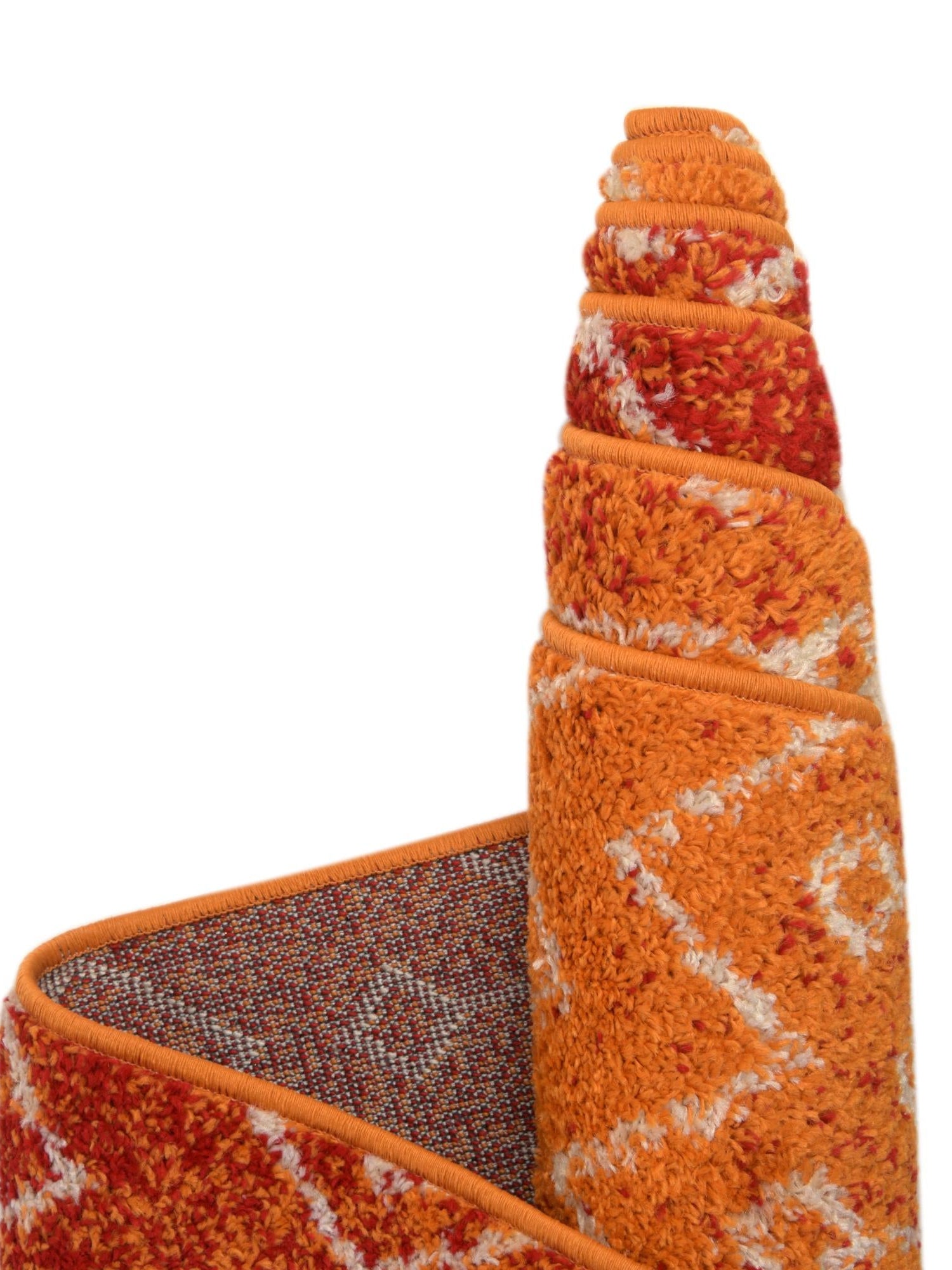 Orange and Red 3' 3 x 16' 5 Tribal Trellis Runner Area Rug Geometric Southwestern Inspired Durable Carpet for Home Interior Design for Sale at Rug Engine