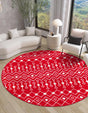 Burgundy Red 10' x 10' Tribal Trellis Round Area Rug Geometric Southwestern Inspired Durable Carpet for Home Interior Design for Sale at Rug Engine