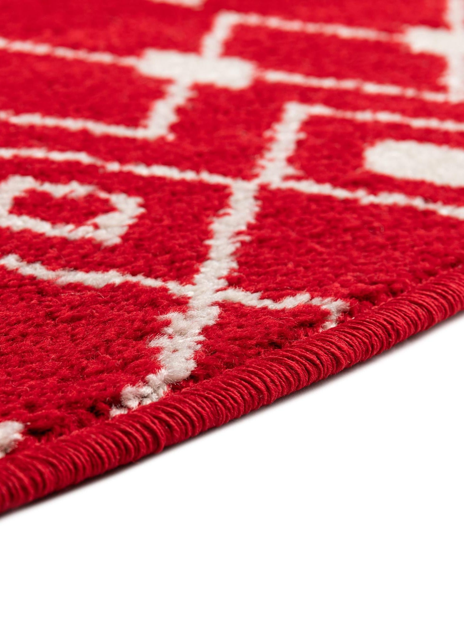 Burgundy Red 6' x 6' Tribal Trellis Round Area Rug Geometric Southwestern Inspired Durable Carpet for Home Interior Design for Sale at Rug Engine