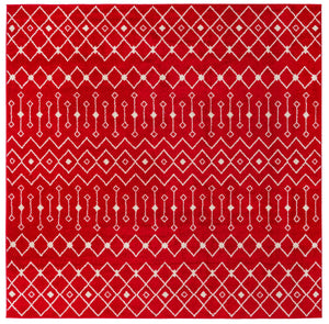 Burgundy Red 10' x 10' Tribal Trellis Square Area Rug Geometric Southwestern Inspired Durable Carpet for Home Interior Design for Sale at Rug Engine