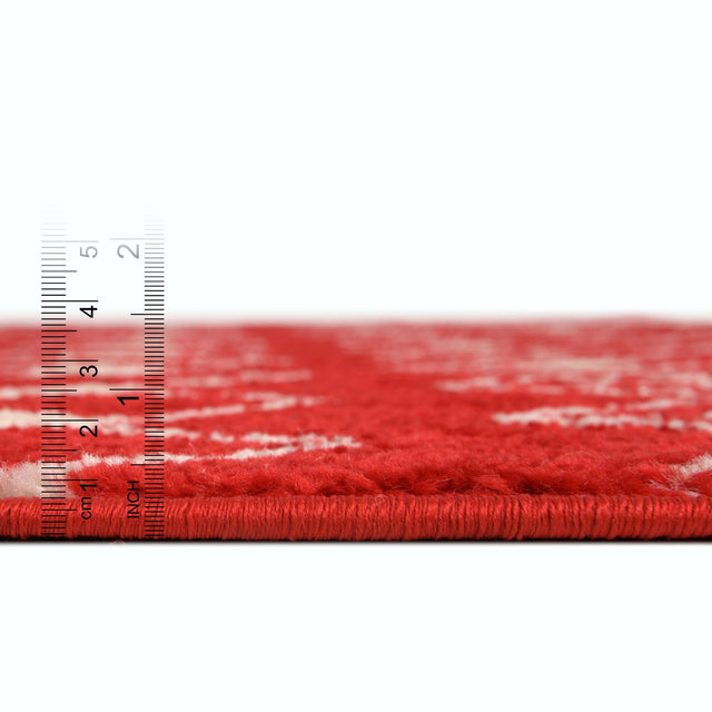 Burgundy Red 10' x 10' Tribal Trellis Square Area Rug Geometric Southwestern Inspired Durable Carpet for Home Interior Design for Sale at Rug Engine