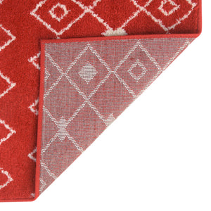 Burgundy Red 7' 10 x 7' 10 Tribal Trellis Square Area Rug Geometric Southwestern Inspired Durable Carpet for Home Interior Design for Sale at Rug Engine