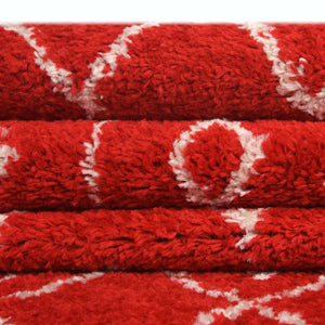 Burgundy Red 5' 3 x 5' 3 Tribal Trellis Square Area Rug Geometric Southwestern Inspired Durable Carpet for Home Interior Design for Sale at Rug Engine