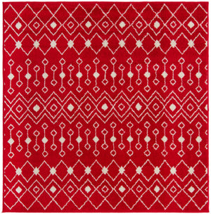 Burgundy Red 5' 3 x 5' 3 Tribal Trellis Square Area Rug Geometric Southwestern Inspired Durable Carpet for Home Interior Design for Sale at Rug Engine