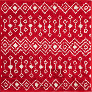 Burgundy Red 3' 3 x 3' 3 Tribal Trellis Square Area Rug Geometric Southwestern Inspired Durable Carpet for Home Interior Design for Sale at Rug Engine