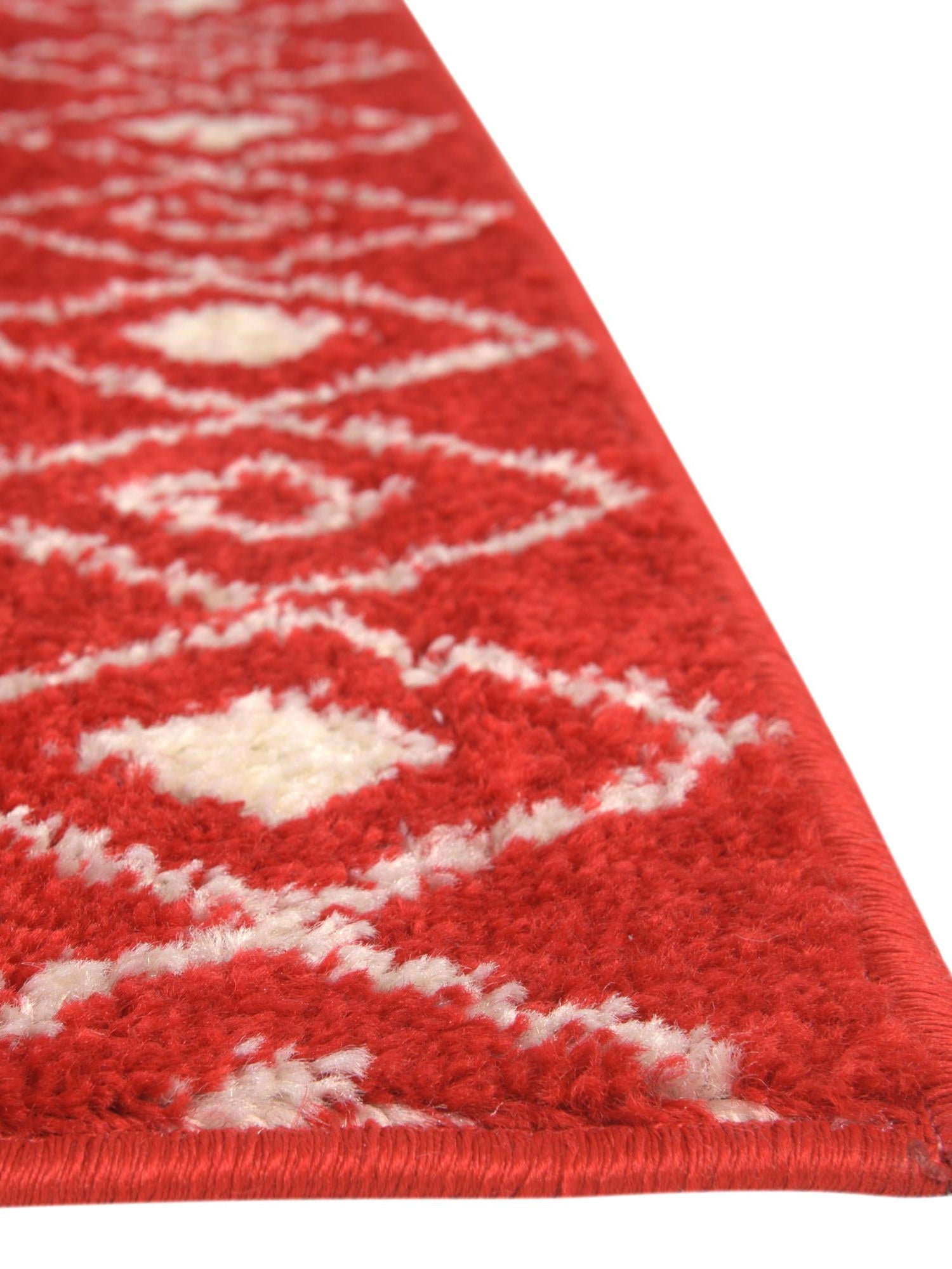 Burgundy Red 2' x 5' Tribal Trellis Runner Area Rug Geometric Southwestern Inspired Durable Carpet for Home Interior Design for Sale at Rug Engine