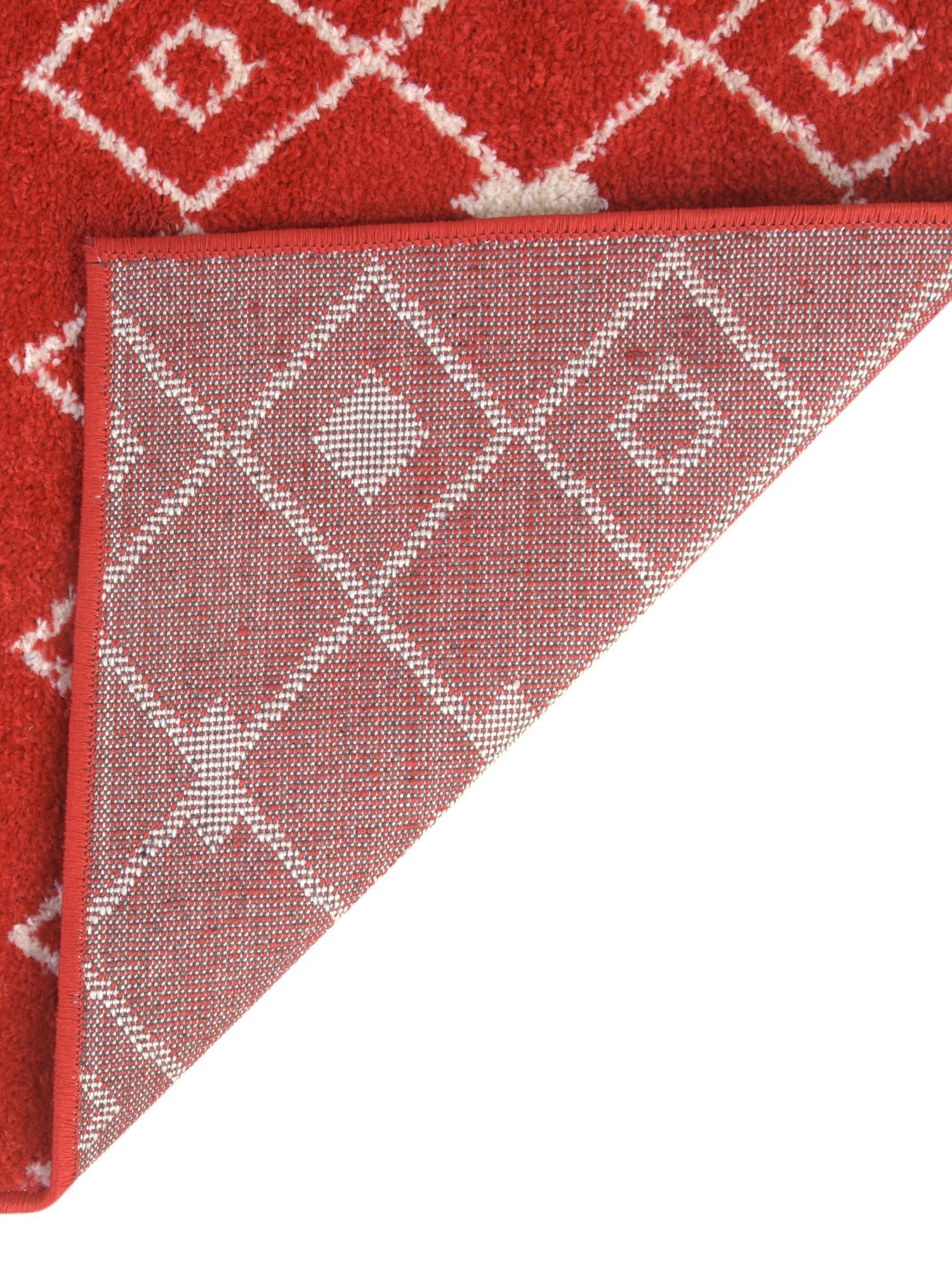 Burgundy Red 2' x 7' Tribal Trellis Runner Area Rug Geometric Southwestern Inspired Durable Carpet for Home Interior Design for Sale at Rug Engine
