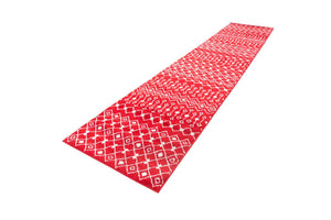 Burgundy Red 3' 3 x 16' 5 Tribal Trellis Runner Area Rug Geometric Southwestern Inspired Durable Carpet for Home Interior Design for Sale at Rug Engine
