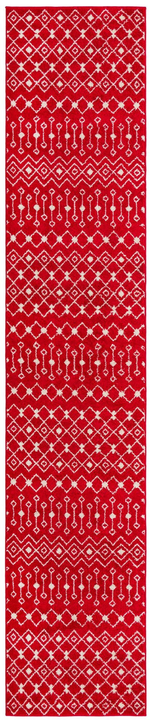 Burgundy Red 3' 3 x 16' 5 Tribal Trellis Runner Area Rug Geometric Southwestern Inspired Durable Carpet for Home Interior Design for Sale at Rug Engine