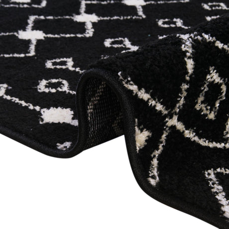 Black and White 10' 8 x 14' Tribal Trellis Rectangle Area Rug Geometric Southwestern Inspired Durable Carpet for Home Interior Design for Sale at Rug Engine