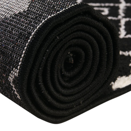 Black and White 10' 8 x 14' Tribal Trellis Rectangle Area Rug Geometric Southwestern Inspired Durable Carpet for Home Interior Design for Sale at Rug Engine