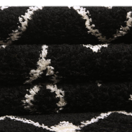 Black and White 10' 8 x 14' Tribal Trellis Rectangle Area Rug Geometric Southwestern Inspired Durable Carpet for Home Interior Design for Sale at Rug Engine