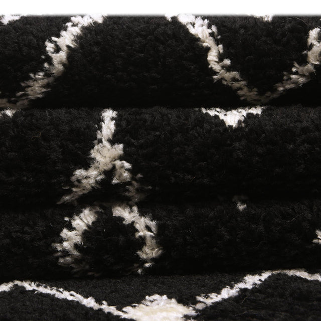 Black and White 10' 8 x 14' Tribal Trellis Rectangle Area Rug Geometric Southwestern Inspired Durable Carpet for Home Interior Design for Sale at Rug Engine