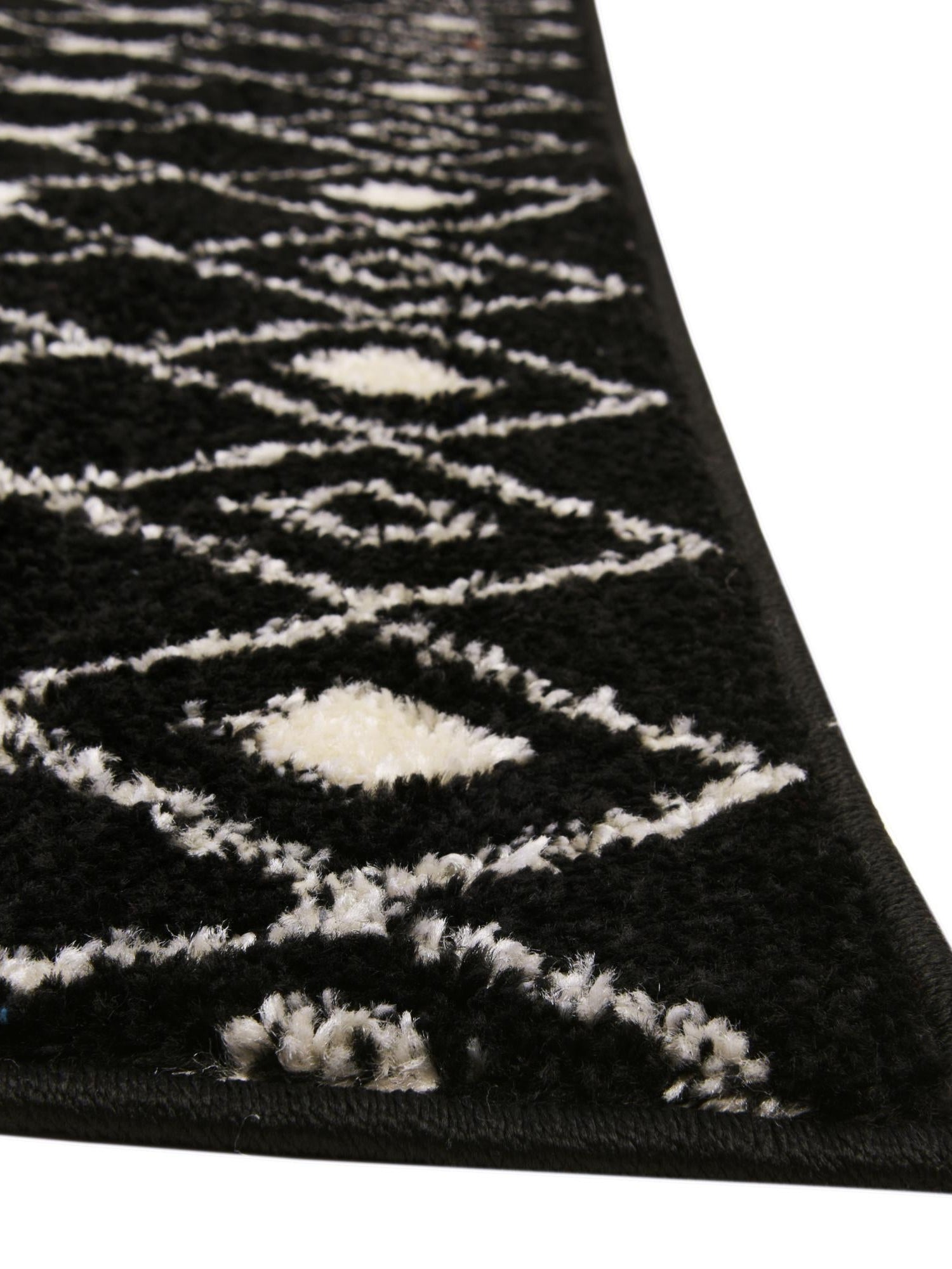Black and White 6' 1 x 6' 1 Tribal Trellis Square Area Rug Geometric Southwestern Inspired Durable Carpet for Home Interior Design for Sale at Rug Engine