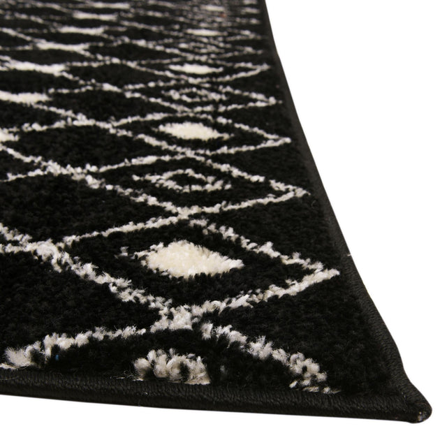 Black and White 6' 1 x 6' 1 Tribal Trellis Square Area Rug Geometric Southwestern Inspired Durable Carpet for Home Interior Design for Sale at Rug Engine