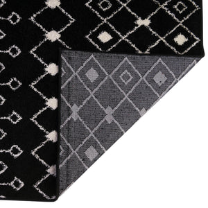 Black and White 6' 1 x 6' 1 Tribal Trellis Square Area Rug Geometric Southwestern Inspired Durable Carpet for Home Interior Design for Sale at Rug Engine
