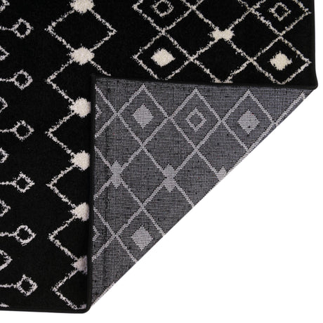 Black and White 6' 1 x 6' 1 Tribal Trellis Square Area Rug Geometric Southwestern Inspired Durable Carpet for Home Interior Design for Sale at Rug Engine