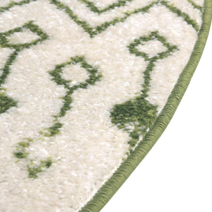 Ivory Green 3' 3 x 3' 3 Tribal Trellis Round Area Rug Geometric Southwestern Inspired Durable Carpet for Home Interior Design for Sale at Rug Engine