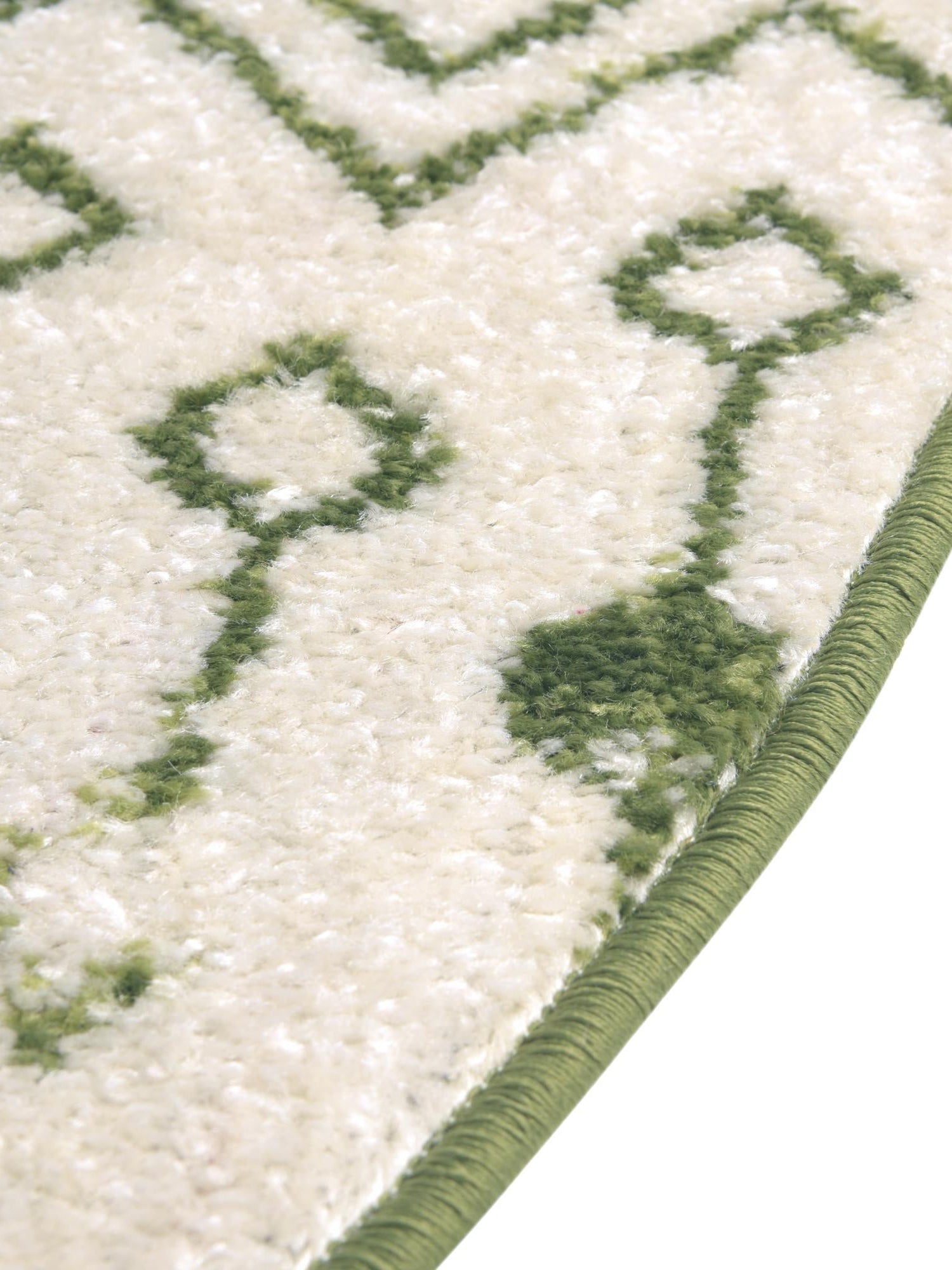 Ivory Green 6' x 6' Tribal Trellis Round Area Rug Geometric Southwestern Inspired Durable Carpet for Home Interior Design for Sale at Rug Engine