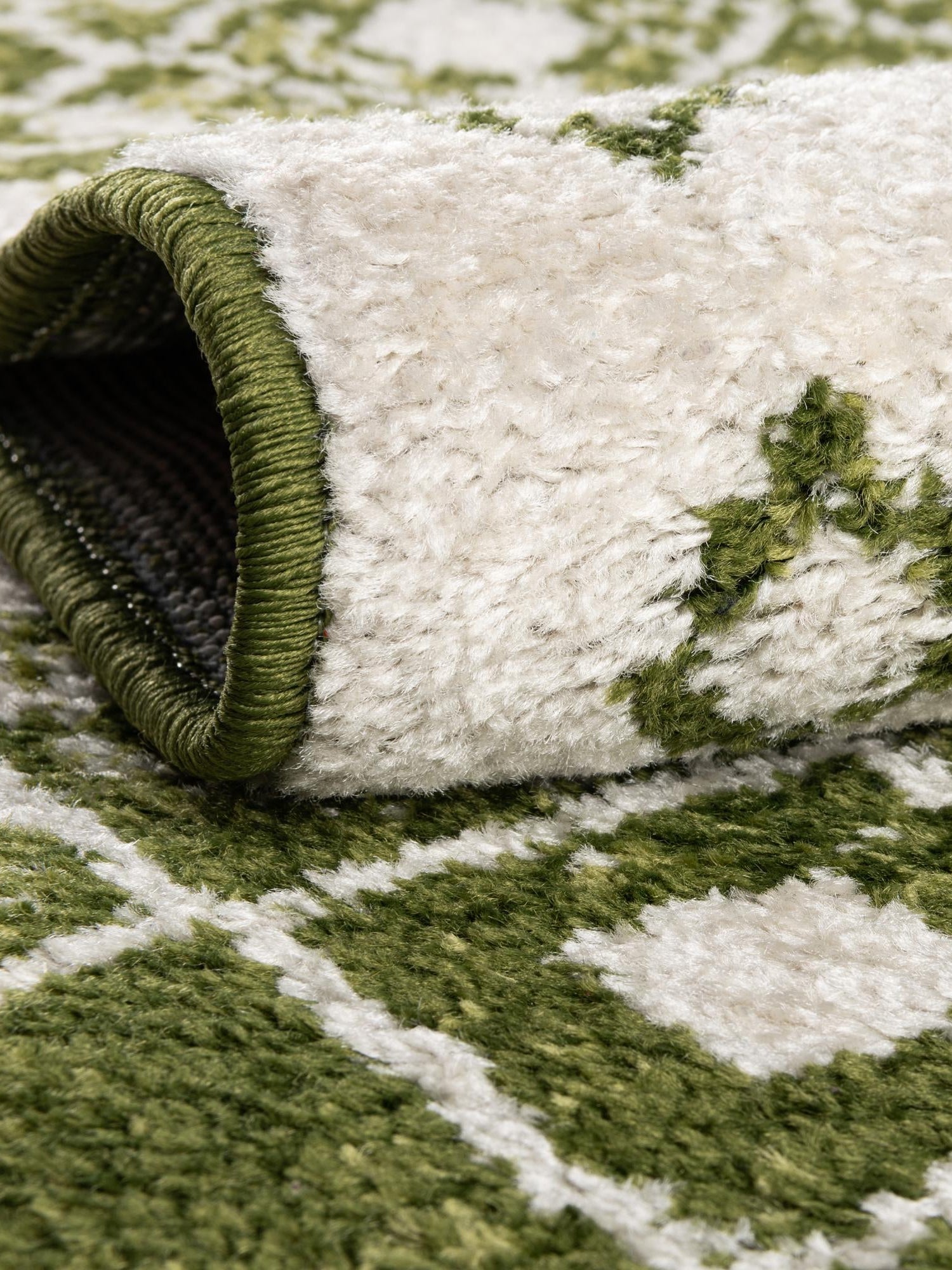Ivory Green 4' x 4' Tribal Trellis Square Area Rug Geometric Southwestern Inspired Durable Carpet for Home Interior Design for Sale at Rug Engine