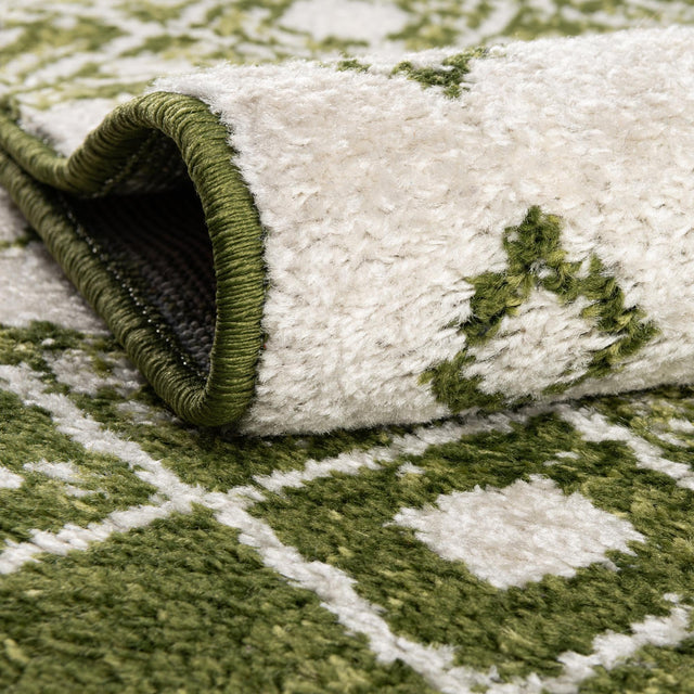 Ivory Green 3' 3 x 16' 5 Tribal Trellis Runner Area Rug Geometric Southwestern Inspired Durable Carpet for Home Interior Design for Sale at Rug Engine