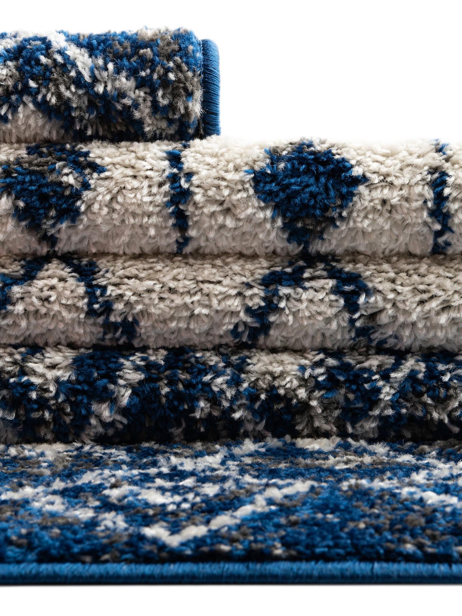 Ivory Navy Blue 2' x 3' 1 Tribal Trellis Rectangle Area Rug Geometric Southwestern Inspired Durable Carpet for Home Interior Design for Sale at Rug Engine