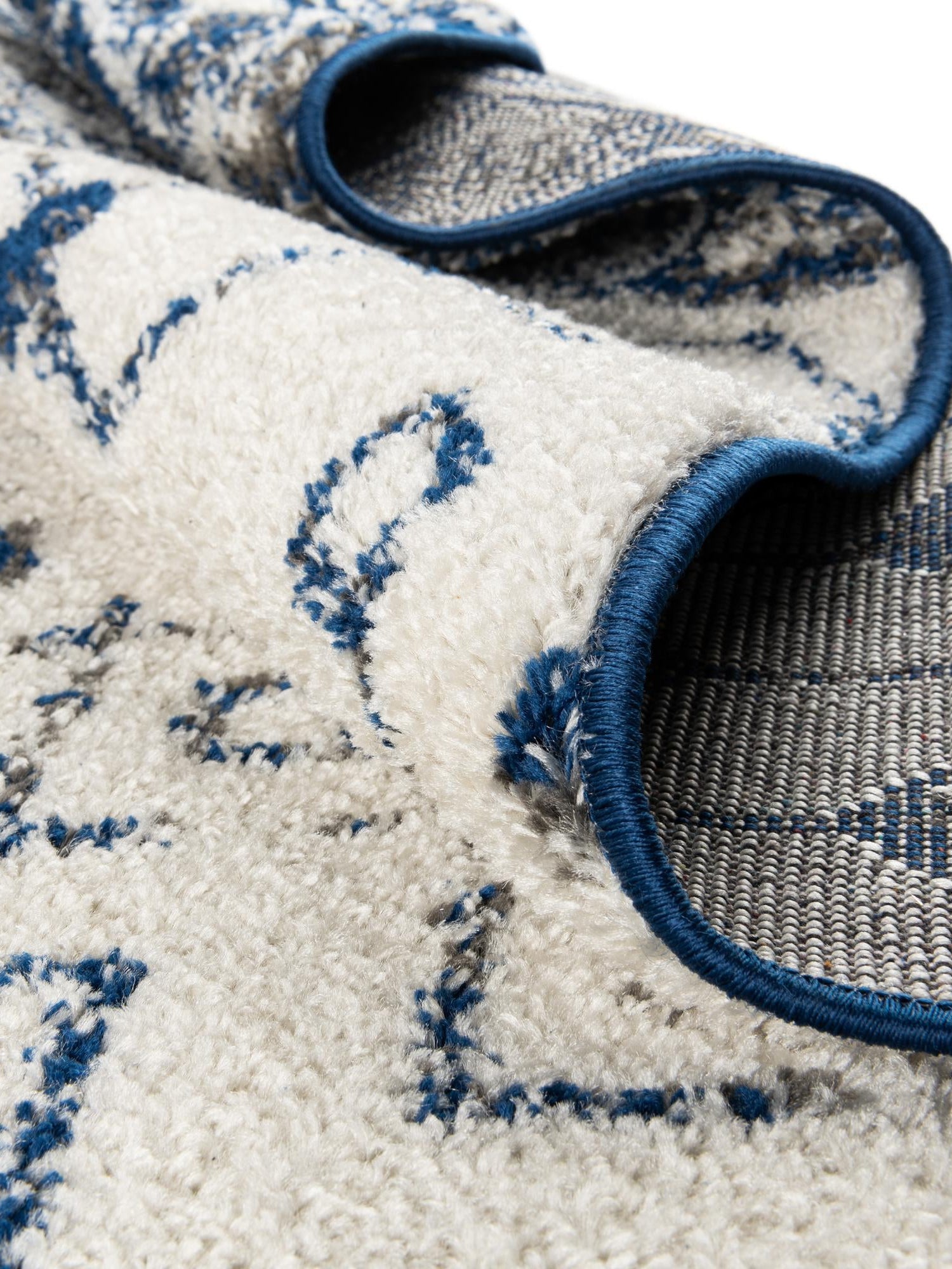 Ivory Navy Blue 7' 10 x 10' Tribal Trellis Oval Area Rug Geometric Southwestern Inspired Durable Carpet for Home Interior Design for Sale at Rug Engine