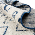 Ivory Navy Blue 5' 3 x 5' 3 Tribal Trellis Round Area Rug Geometric Southwestern Inspired Durable Carpet for Home Interior Design for Sale at Rug Engine