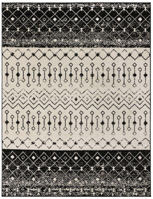 Black and White 7' 10 x 10' Tribal Trellis Rectangle Area Rug Geometric Southwestern Inspired Durable Carpet for Home Interior Design for Sale at Rug Engine