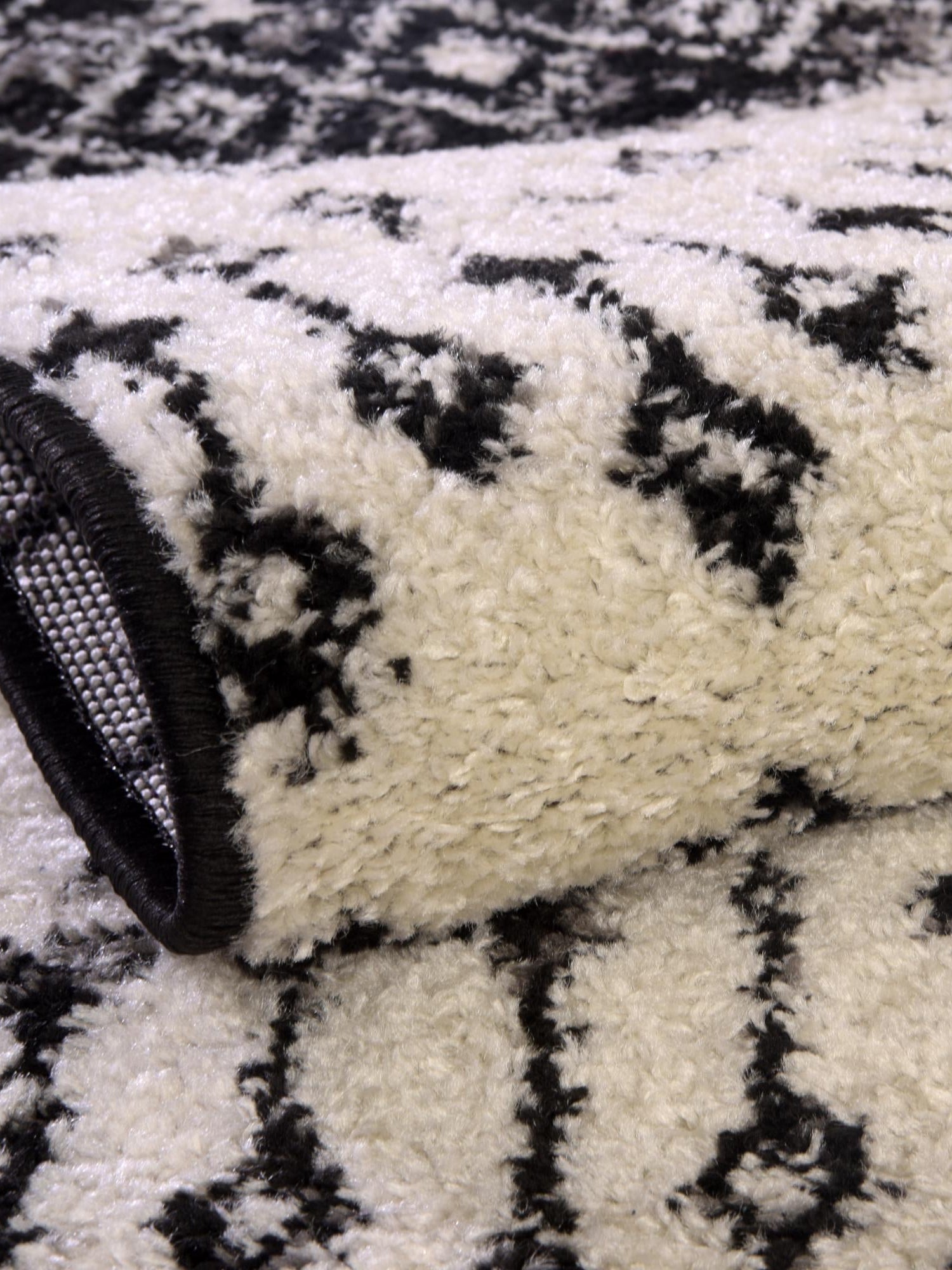 Black and White 6' 1 x 6' 1 Tribal Trellis Square Area Rug Geometric Southwestern Inspired Durable Carpet for Home Interior Design for Sale at Rug Engine