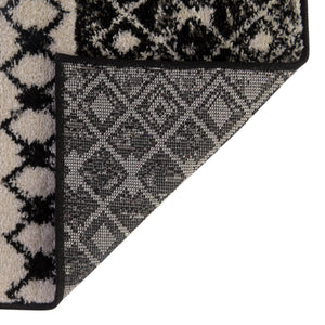 Black and White 3' 1 x 3' 1 Tribal Trellis Square Area Rug Geometric Southwestern Inspired Durable Carpet for Home Interior Design for Sale at Rug Engine