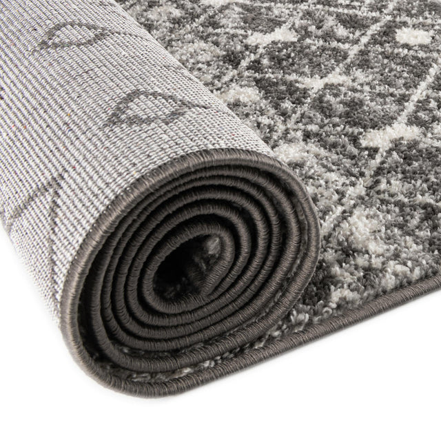 Ivory and Gray 7' 10 x 10' Tribal Trellis Rectangle Area Rug Geometric Southwestern Inspired Durable Carpet for Home Interior Design for Sale at Rug Engine