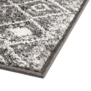 Ivory and Gray 7' 10 x 7' 10 Tribal Trellis Square Area Rug Geometric Southwestern Inspired Durable Carpet for Home Interior Design for Sale at Rug Engine
