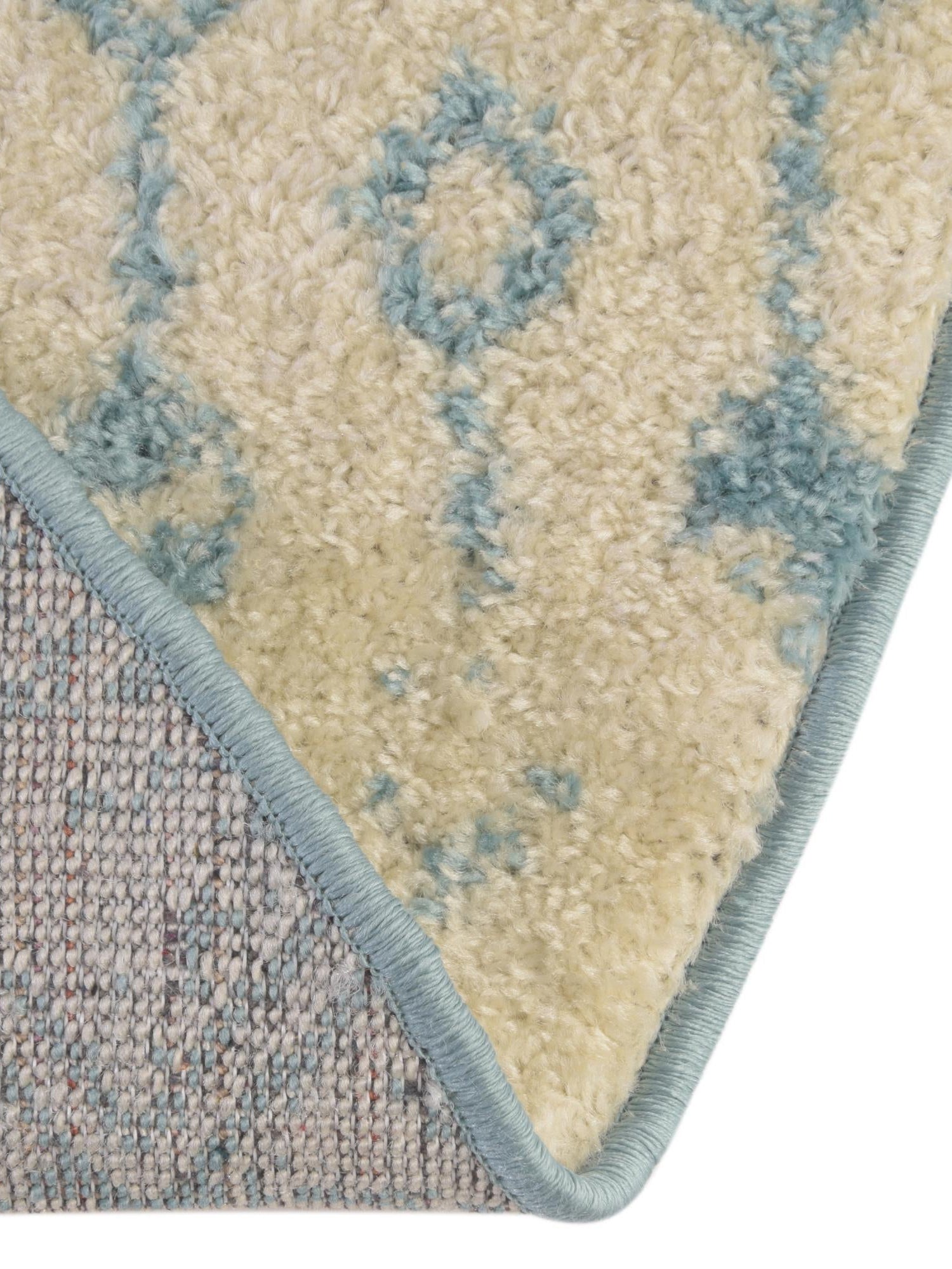 Ivory Blue 7' 10 x 7' 10 Tribal Trellis Round Area Rug Geometric Southwestern Inspired Durable Carpet for Home Interior Design for Sale at Rug Engine